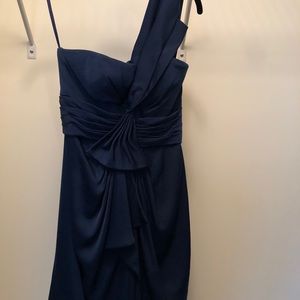 BCBG one shoulder blue cocktail dress
